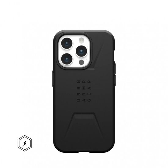 Чехол с поддержкой MAGSAFE Uag Civilian для iPhone 15 Pro MAX 6.7", цвет черный (Black)