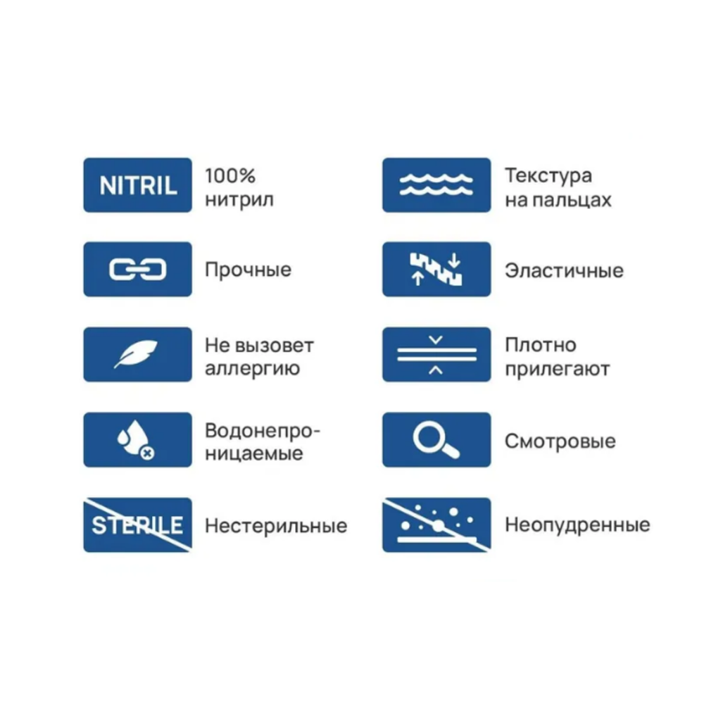 Перчатки нитриловые голубые 100 шт(50 пар) Размер XL