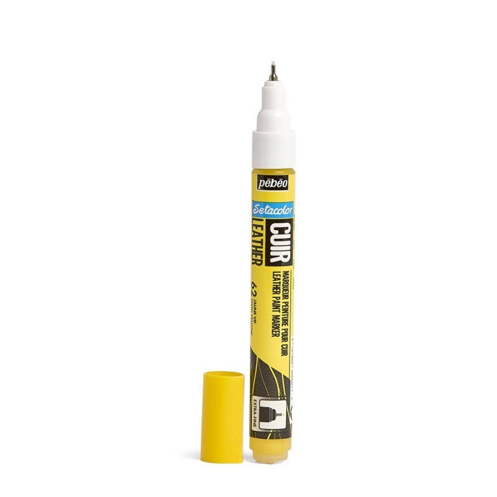 Маркер по коже Setacolor 0.7 перо круглое, 6 шт, 295662 Желтый яркий, Pebeo, 295662