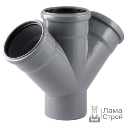 Крестовина ПВХ 110 × 110 × 110/90 одноплоскостная безнапорная серая