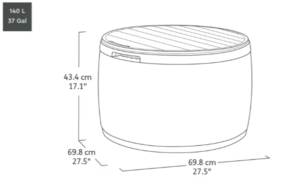 Столик - ящик под ротанг Keter Circa Rattan grey