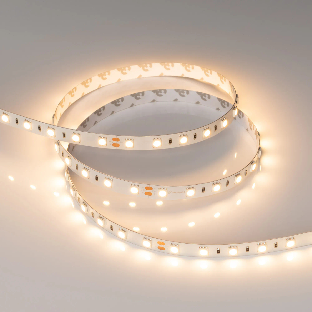Светодиодная лента RT-B60-10mm 24V Warm2700 (14.4 W/m, IP20, 5m) (Arlight, 14.4 Вт/м, IP20) 008828(3)