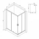 Душевой уголок AM.PM Gem 120х80 W90G-404-120280-BT профиль Черный матовый стекло прозрачное