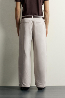 ZARA БРЮКИ STRAIGHT RELAXED FIT С КАРМАНАМИ, КАМЕННО-СЕРЫЙ