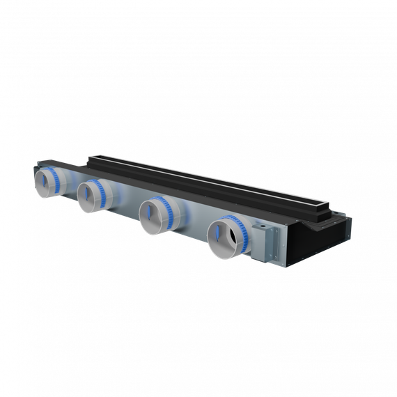 Flexag RAN-1-1000-30-B щелевой диффузор с низкопрофильной КСД под натяжной потолок, черный