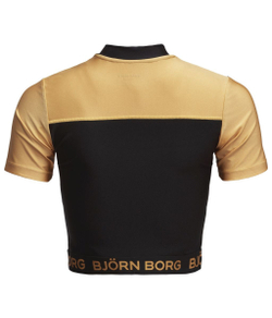 Женская футболка теннисная Björn Borg Cropped Tee Cylie W - black gold