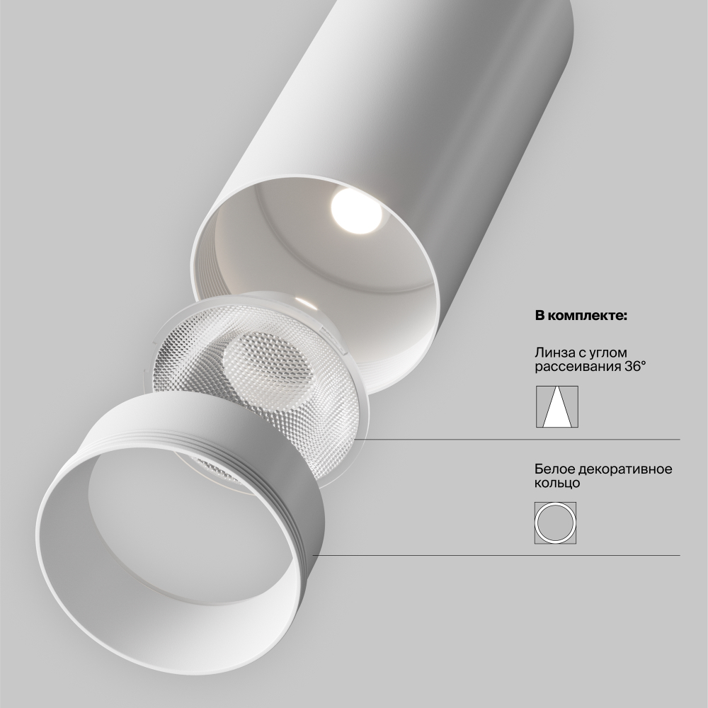 Трехфазный трековый светодиодный светильник Maytoni Focus Led TR197-3-30WCCT-M-W