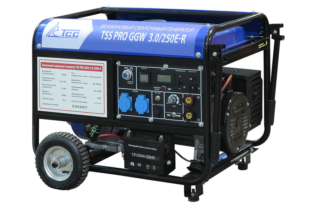Бензиновый сварочный генератор (3 кВт) TSS PRO GGW 3.0/250E-R