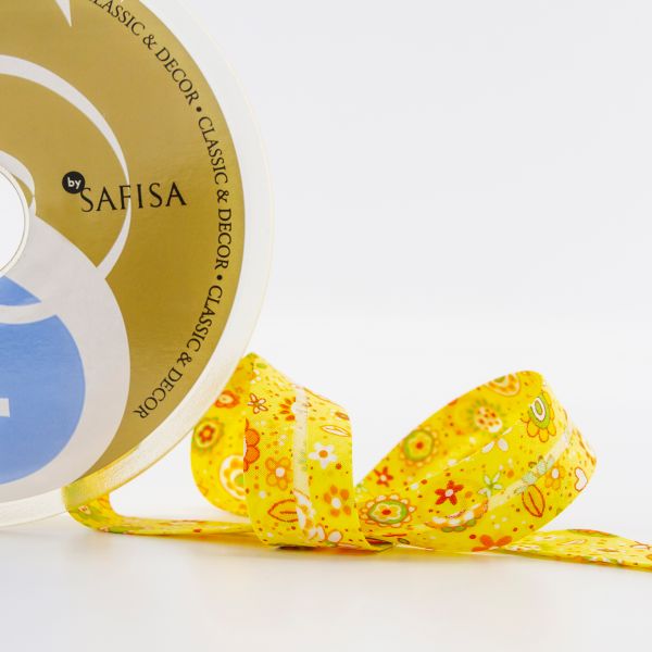 Косая бейка с рисунком 20 мм / 20 метров, диз.6512 04, Safisa (Spiral)