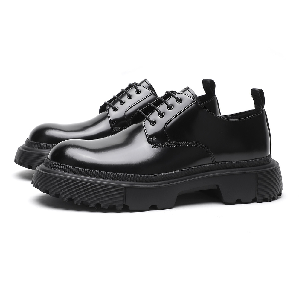 ELLE HOMME Top Grain Cow Leather Dress Shoes Men"s Black