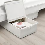 Коробка для хранения с крышкой IKEA SOCKERBIT (СОККЕРБИТ), Белый, 50x77x19 cm
