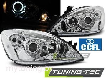 Передние фары Mitsubishi Lancer 9 angel eyes chrome