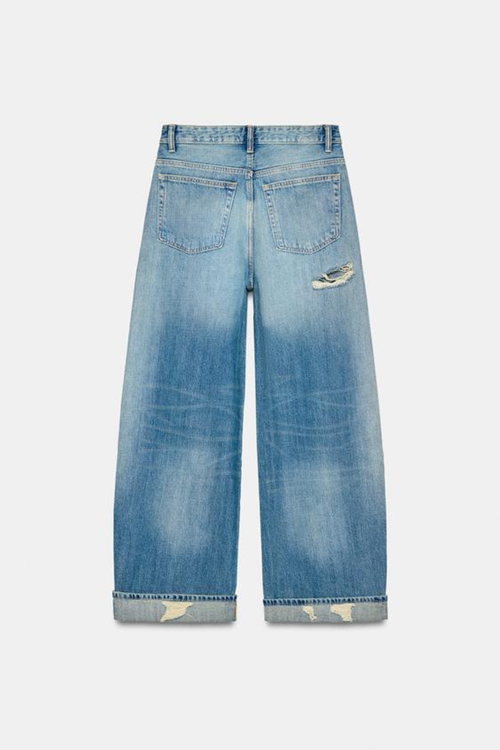 TRF СКЛАДНЫЕ ДЖИНСЫ С НИЖНЕЙ ЛИНИЕЙ ТАЛИИ - zara