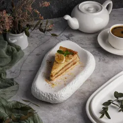 Блюдо овальное для подачи 25,5*15 см h4,5 см Organic белое фарфор P.L. Proff Cuisine [2]