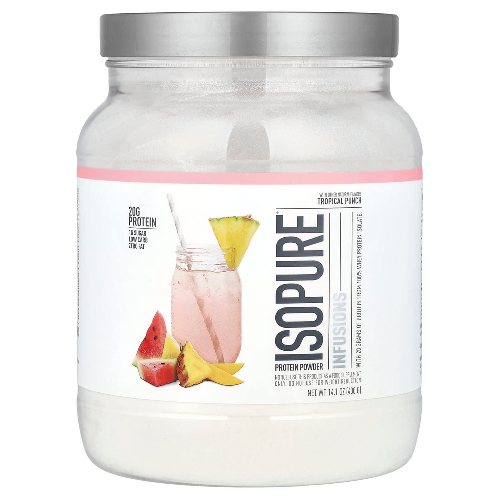 Isopure, Протеиновый порошок Infusions, тропический пунш, 400 г