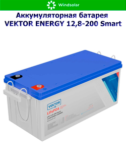 Аккумуляторная батарея VEKTOR ENERGY LFP 12,8-200 Smart (200Ah / 12,8V / 2560Wh / BMS / BT 4.0 / LiFePO4)