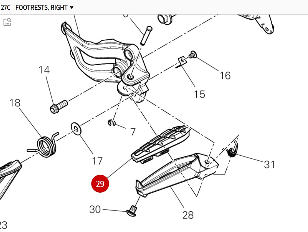 Ducati Вставка в подножку правая xDiavel 76510101A