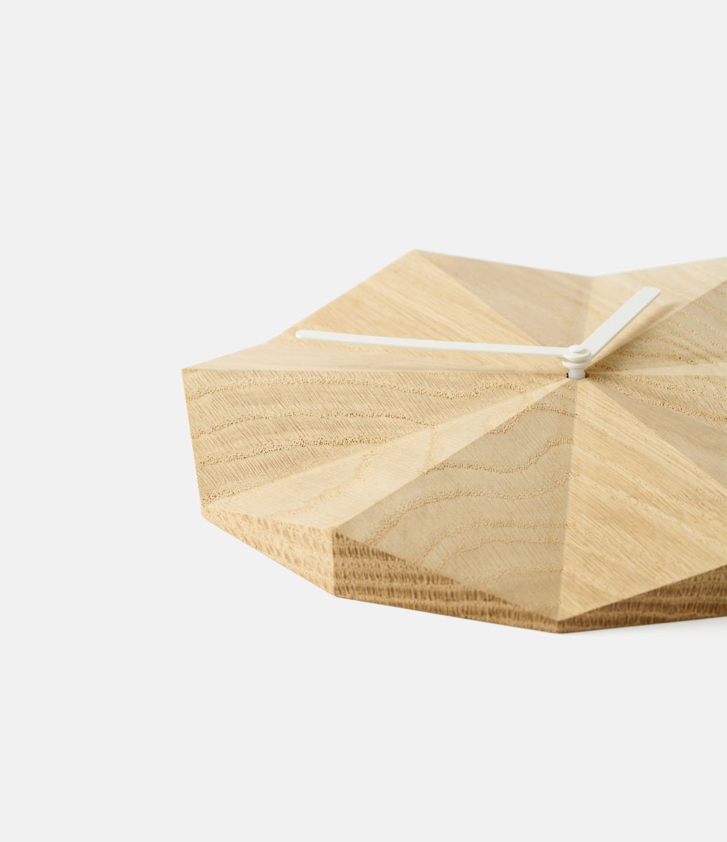 Lawa Design Delta Clock Smoked Oak White Hands — настенные часы