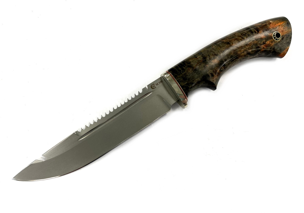 Нож Щука, Bohler M390, стабилизированная карельская береза