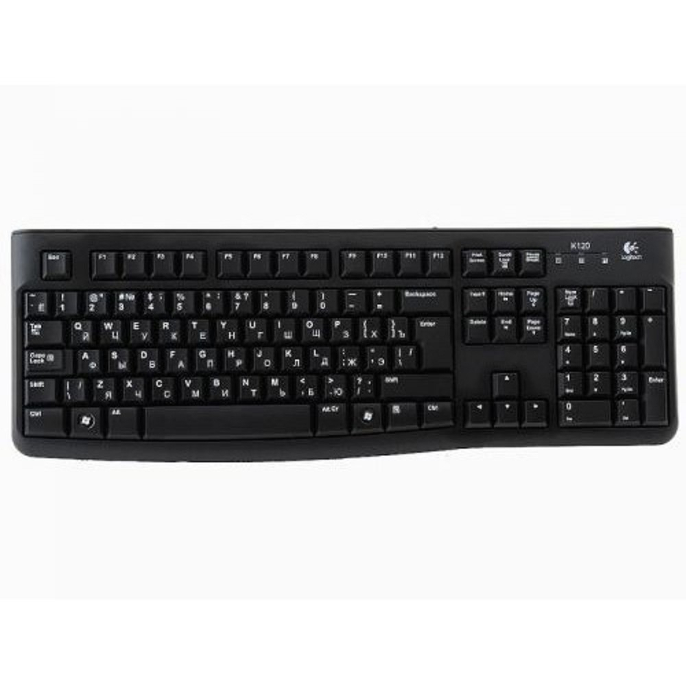 920-002522 Logitech Клавиатура K120 Black USB оригинальная заводская гравировка RU/LAT