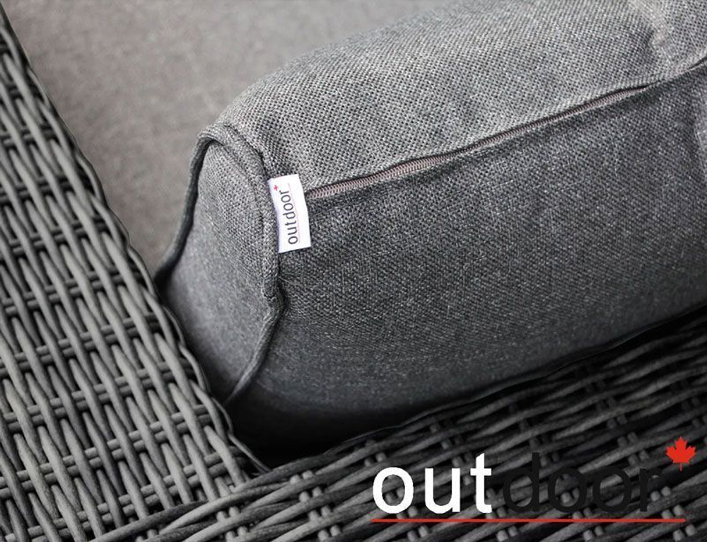 Комплект мебели из ротанга OUTDOOR Флорида (3-местный диван, 2 кресла, стол), узкое плетение, графит