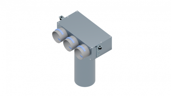 Flexag PCP-125/90x3 пленум вентиляционный потолочный, D125, на 3 выxода, L=300 мм