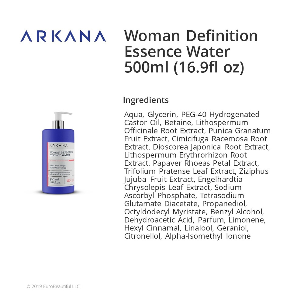 Артикул 67011, Тоник (тонер) с фитоэстрогенами и витамином С,  Woman Definition Essence Water, 500 мл