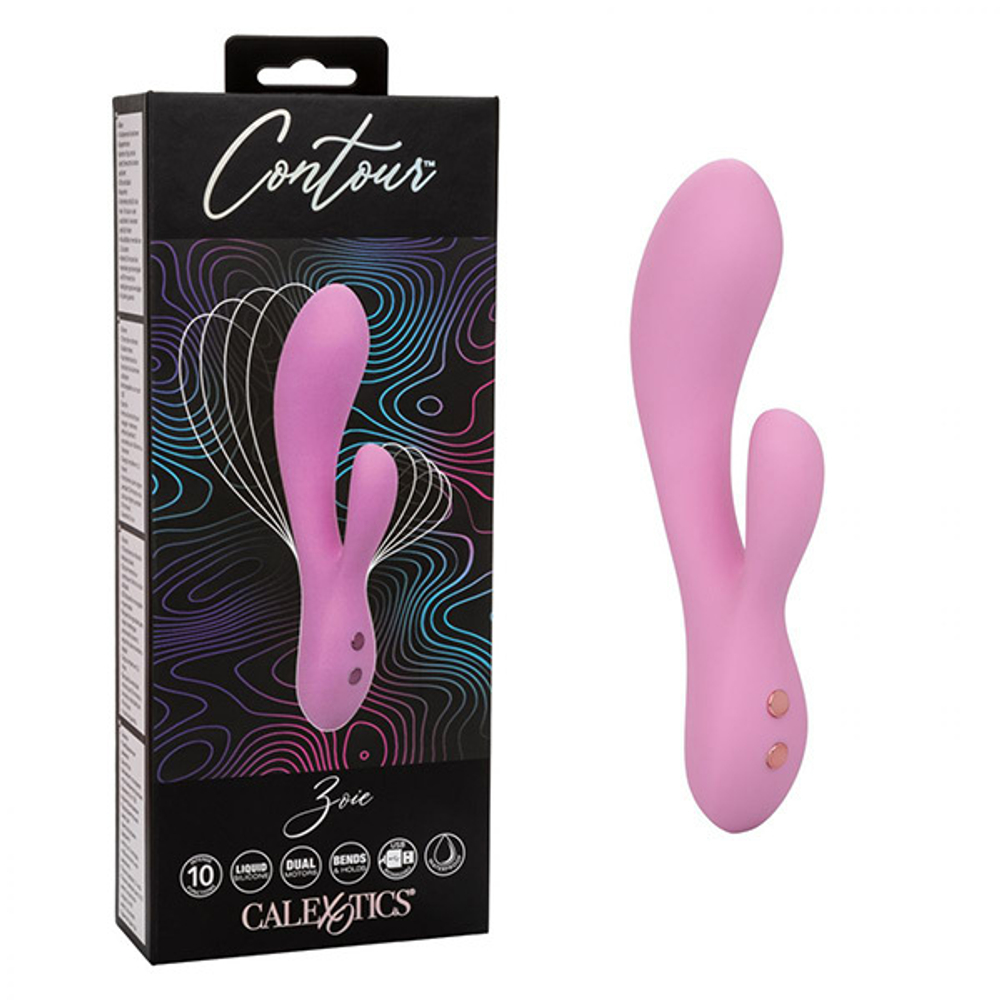 Розовый ультрагибкий вибратор-кролик 17,75см California Exotic Novelties Zoie SE-4382-50-3