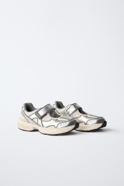ZARA ОТКРЫТЫЕ КРОССОВКИ, СЕРЕБРИСТЫЙ