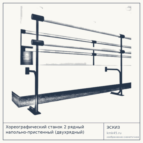 Хореографический станок 2-рядный напольно-пристенный — от 17 000 ₽