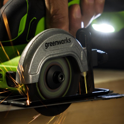 Угловая мини-шлифмашина Greenworks GD24UCS, 24V, б/щет, 1х2Ач,ЗУ, 3402007CUA