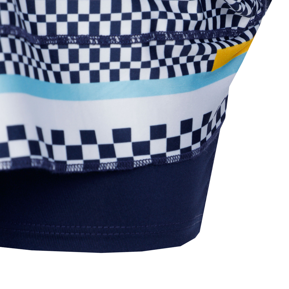 Женская теннисная юбка Lucky in Love Long Check Me Out Smock Skirt Women - Dark Blue, White