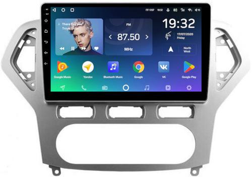 Магнитола для Ford Mondeo 4 2007-2010 (рамка серебро) - Teyes CC2 PLUS монитор 10.1" QLED, Android 10, Быстрая, SIM-слот