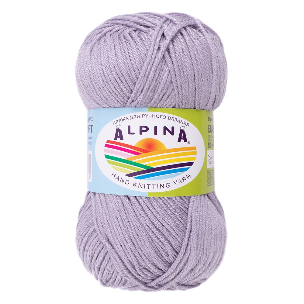 Пряжа Alpina Baby Super Soft / уп.10 мот. по 50г, 150 м, 13 св.сиреневый Пряжа Alpina Baby Super Soft / уп.10 мот. по 50г, 150 м, 13 св.сиреневый