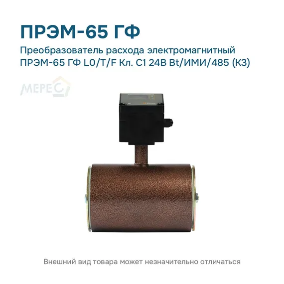Преобразователь расхода электромагнитный ПРЭМ-65 ГФ L0/T/F Кл. C1 24В Bt/ИМИ/485 (К3)