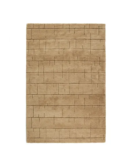 Ковер Helun из смеси шерсти и вискозы коричневый с рисунком, 160 x 230 см