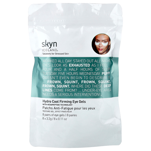 Skyn Iceland, Hydro Cool, укрепляющие гели для кожи вокруг глаз, 8 пар