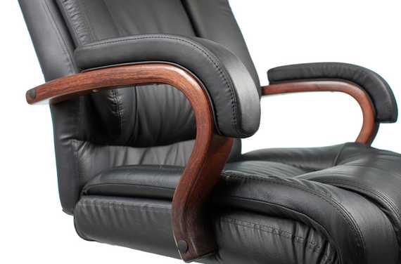 Кресло руководителя Бюрократ T-9925WALNUT черный кожа/иск.кожза крестов. металл/дерево