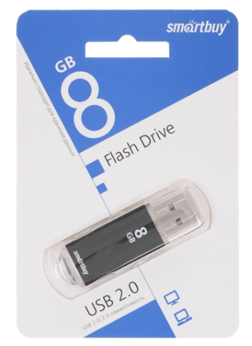 USB флеш накопитель Smartbuy 8GB V-Cut Black (SB8GBVC-K)