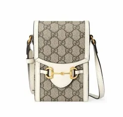 Мини-сумка женская Gucci Horsebit 1955 белый