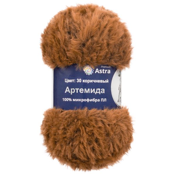 Пряжа Astra Premium (Астра Премиум) Артемида / уп.3 мот. по 100 г, 60 м, 30 коричневый