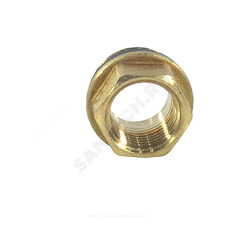 Переход латунь Ду 20х15 (3/4"х1/2") с герметичной прокладкой НР/ВР R593D Giacomini R593DY002