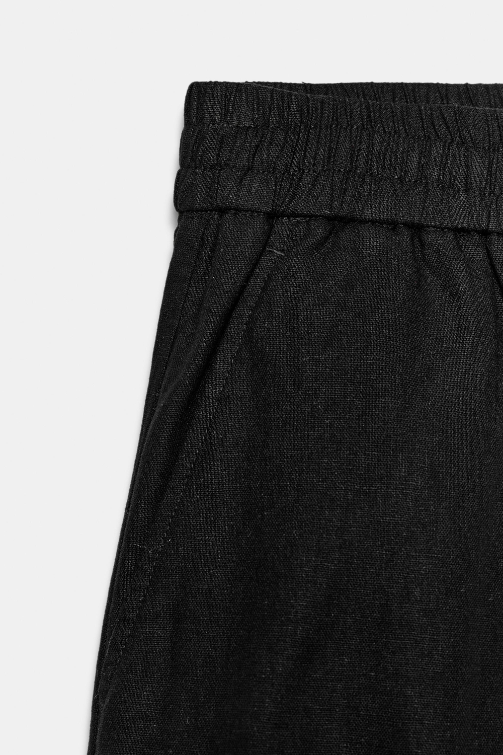 БЕРМУДЫ ИЗ СМЕСОВОГО ЛЬНА С ЭЛАСТИЧНЫМ ПОЯСОМ — ZARA