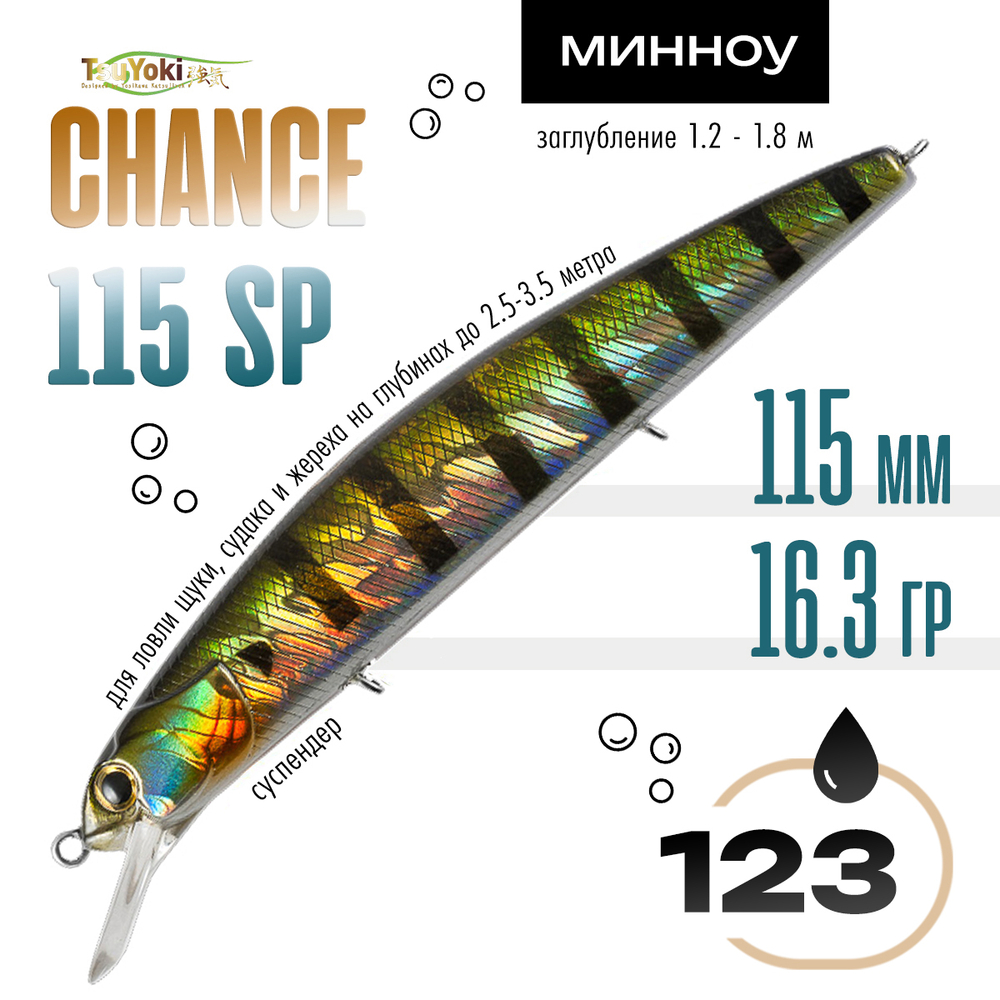 Воблер TsuYoki CHANCE 115SP (115мм, 16.3гр)