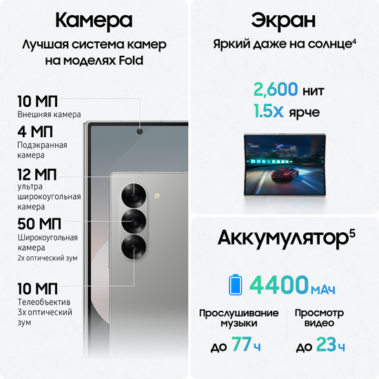 Смартфон Samsung Galaxy Z Fold6 12/256 Гб Серый