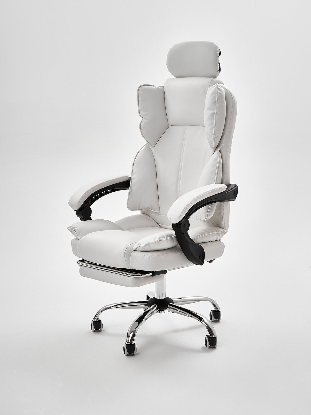 Компьютерное кресло KRESLO COMFORT Premium, экокожа, с подголовником и подлокотниками, цвет: белый