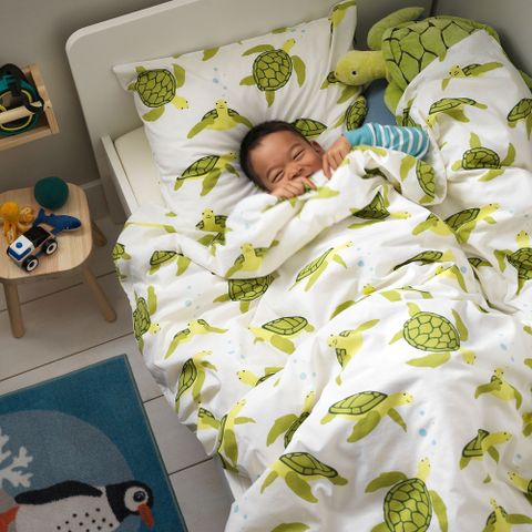 Комплект постельного белья IKEA BLAVINGAD (БЛОВИНГАД), Детский, Белый с рисунком, 150х200, 50х80 см