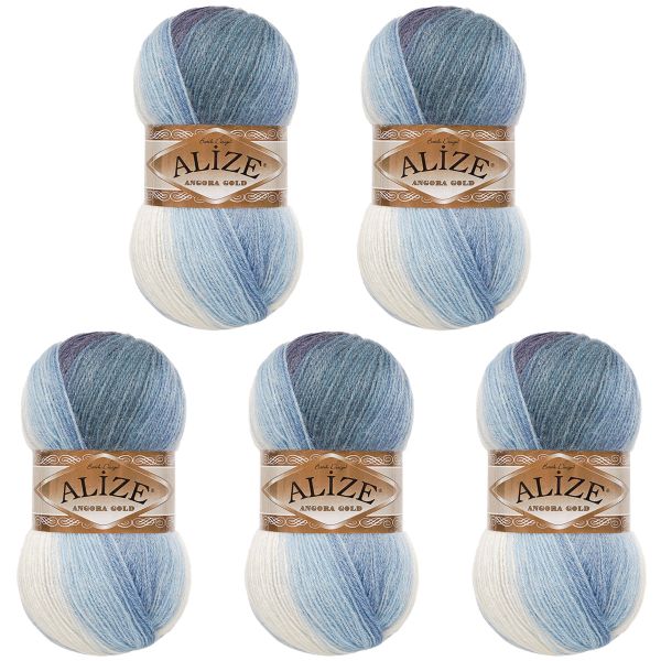 Пряжа Alize (Ализе) Angora Gold Batik / уп.5 мот. по 100 г, 550м, 1899 секционный A