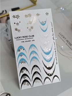 Lucky Rose Слайдеры наклейки для длинных ногтей 376