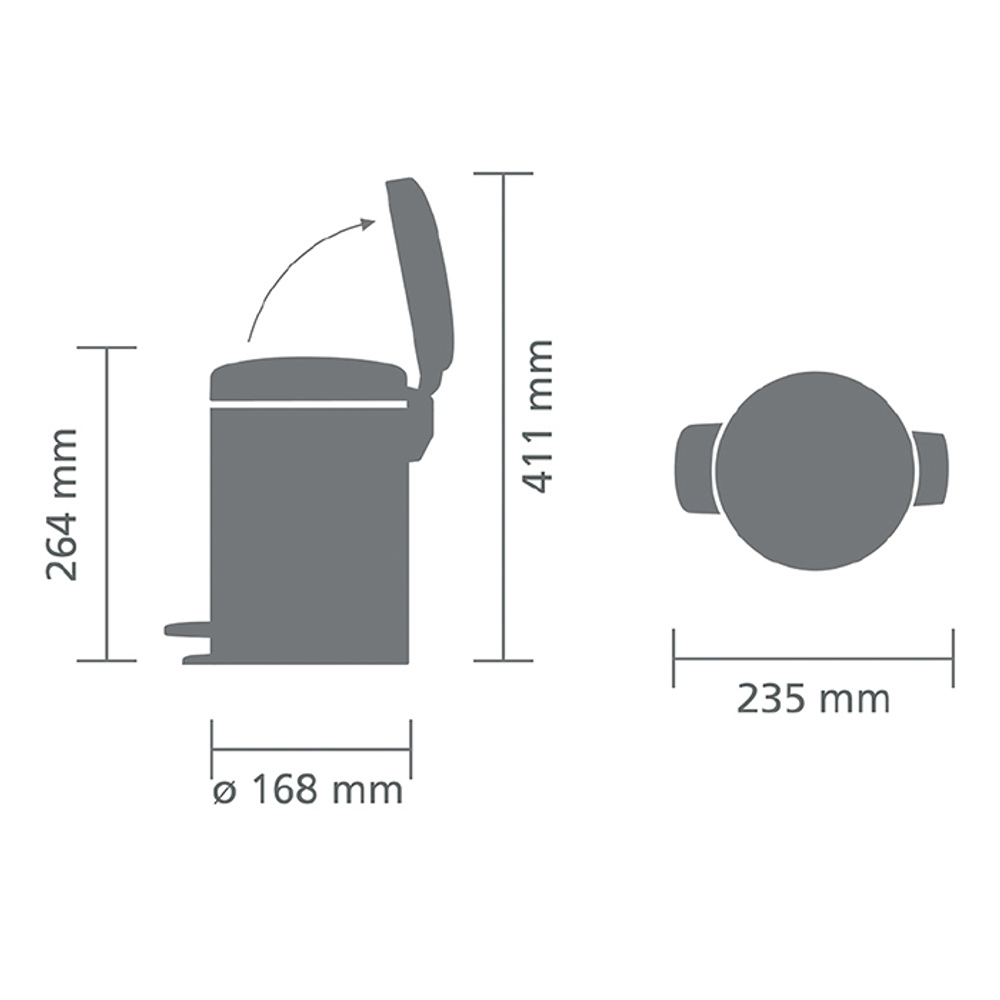 Мусорный бак с педалью 3л Brabantia NewIcon терракотовый